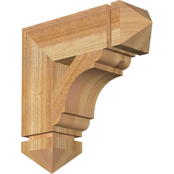 Ekena Millwork Olympic Arts & Crafts Rough Sawn Bracket, Western Red Cedar, 4"W x 14"D x 14"H BKT04X14X14OLY03RWR - main